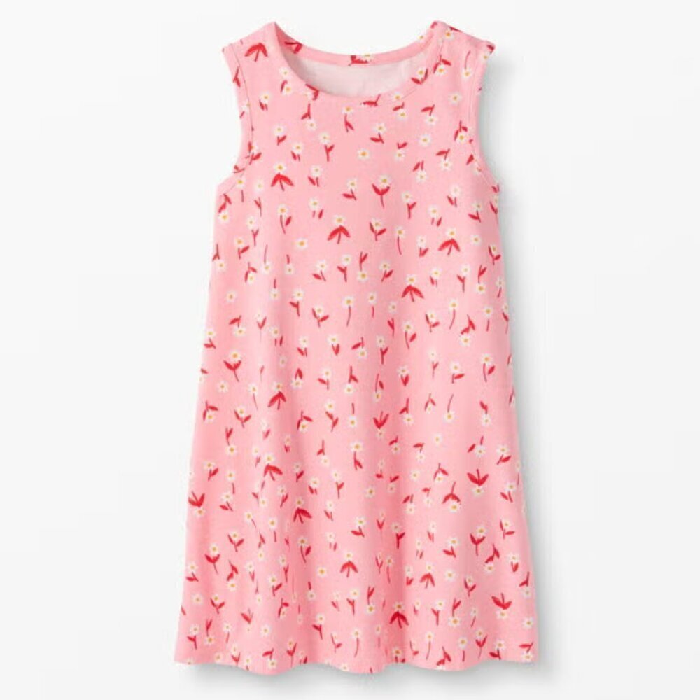 Hanna Andersson Pink Floral Swing Tank Dress, Size 10